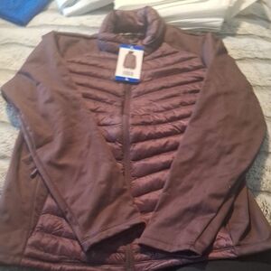 32 Degrees Women's Quilted Hybrid Jacket in Brown